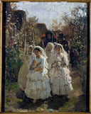 The communicants at Courrières by Jules Breton — hand-painted portrait oil painting reproduction on canvas