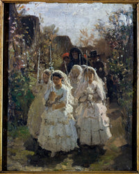 The communicants at Courrières by Jules Breton — hand-painted portrait oil painting reproduction on canvas