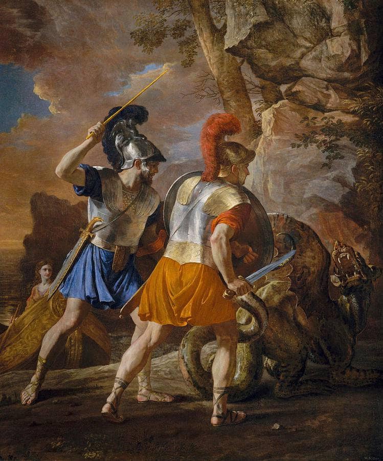 The Companions of Rinaldo by Nicolas Poussin — hand-painted cultural oil painting reproduction on canvas