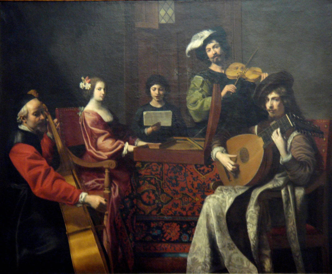 The Concert by Nicolas Tournier — hand-painted portrait oil painting reproduction on canvas