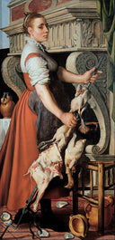 The Cook by Pieter Aertsen, female oil painting wall art, Northern Renaissance