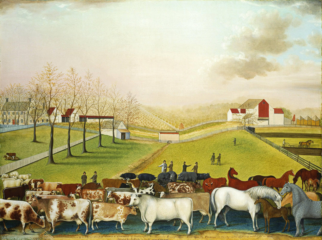 The Cornell Farm by Edward Hicks — hand-painted animal oil painting reproduction on canvas
