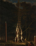 The Corpses of the De Witt Brothers by Jan de Baen — hand-painted landscape oil painting reproduction on canvas