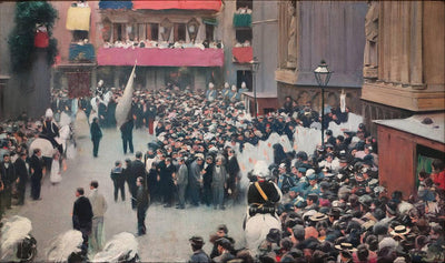 The Corpus Christi Procession Leaving the Church of Santa Maria Del Mar in study