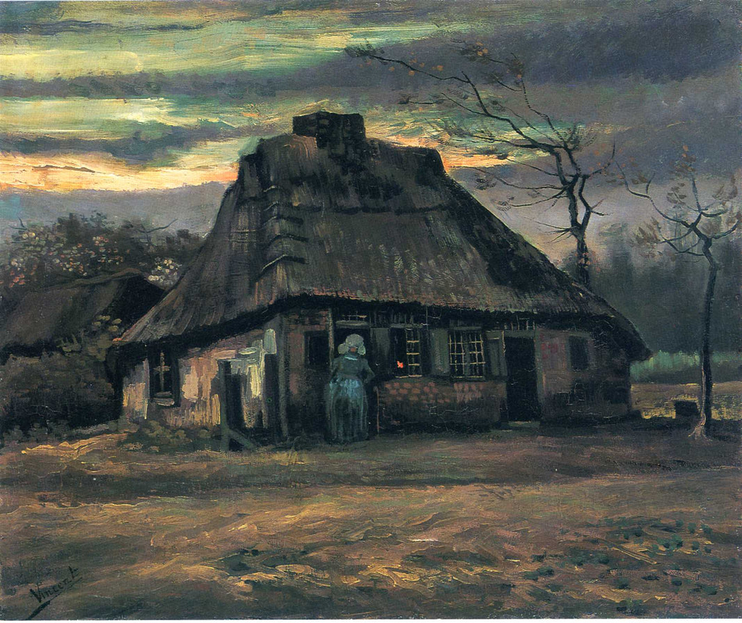 The cottage by Vincent van Gogh — hand-painted architectural oil painting reproduction on canvas