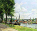 The Cours la Riene, The Notre Dame Cathedral, Rouen by Camille Pissarro — seascapes oil painting wall art, Impressionism