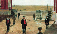 The Courtyard of Petrovsky Palace by Ilya Repin — hand-painted landscape oil painting reproduction on canvas
