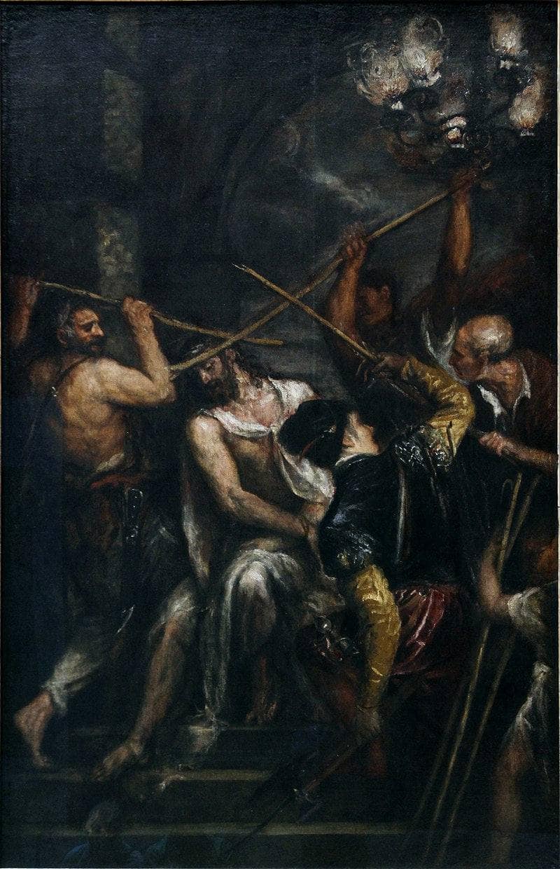 Crowning with Thorns by Titian — hand-painted cultural oil painting reproduction on canvas