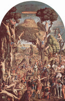 The Crucifixion and the Glorification the Ten Thousand Martyrs on Mount Ararat by Vittore Carpaccio — hand-painted cultural oil painting reproduction on canvas