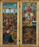 Crucifixion and Last Judgement diptych by Jan van Eyck — religion oil painting wall art, Northern Renaissance