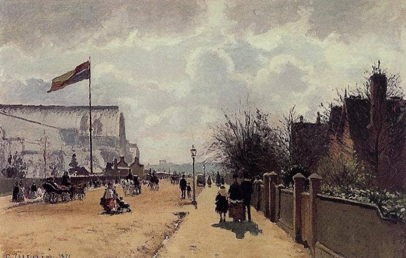 The Crystal Palace, London by Camille Pissarro — hand-painted landscape oil painting reproduction on canvas