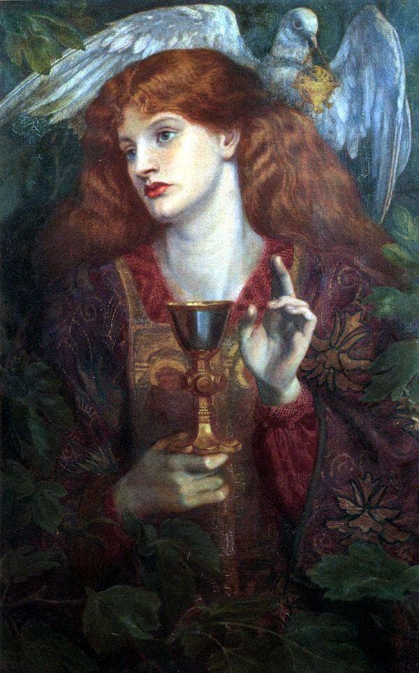 The Damsel of the Sanct Grael or Holy Grail by Dante Gabriel Rossetti — hand-painted portrait oil painting reproduction on canvas