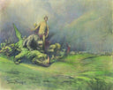 The Dark Powers of War by Georgi Mashev — rural oil painting wall art, Symbolism