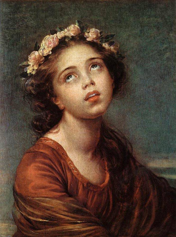 The Daughter's Portrait by Louise Elisabeth Vigee Le Brun, hand-painted portrait oil painting reproduction on canvas