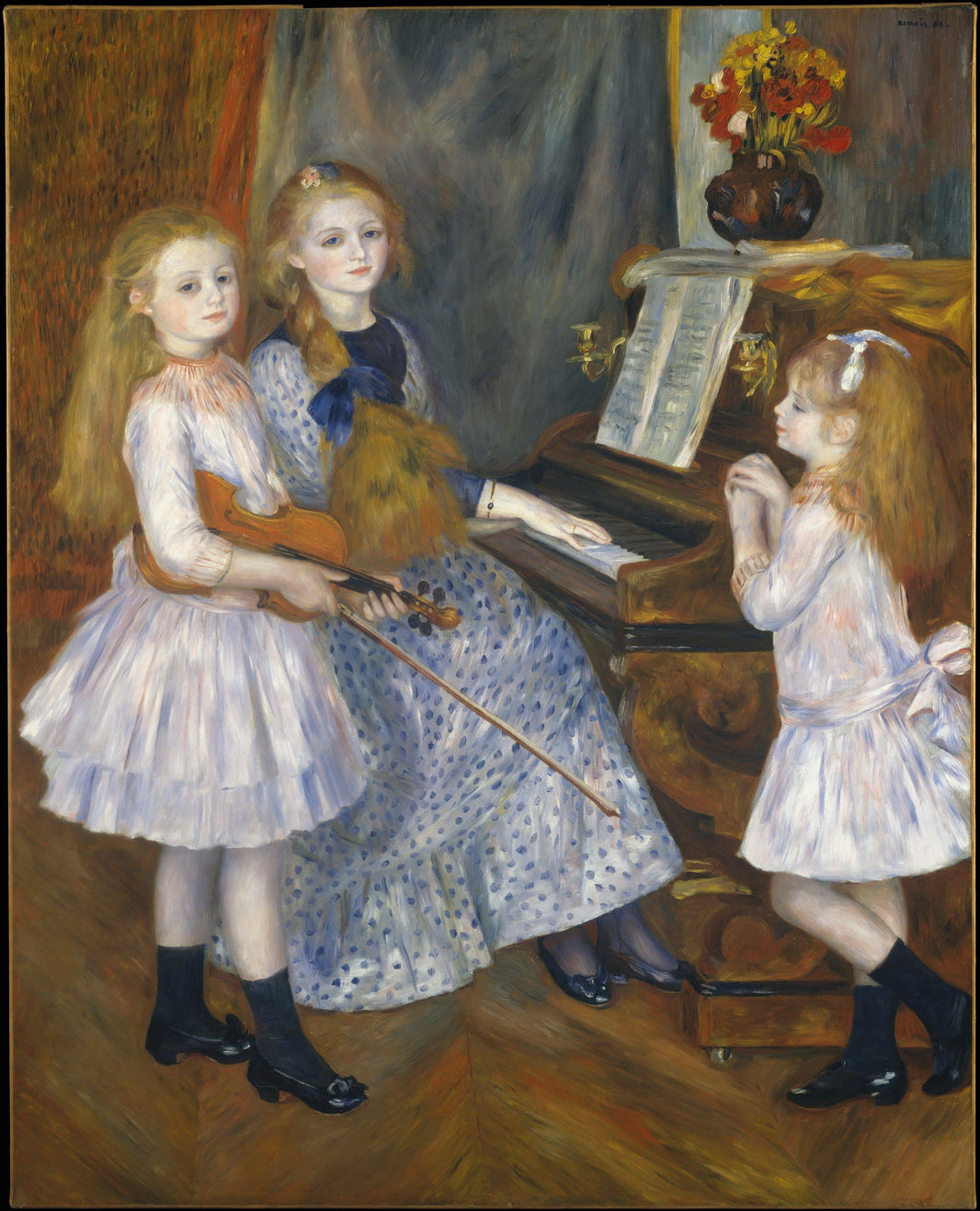 The Daughters of Catulle Mendes by Pierre-Auguste Renoir — hand-painted portrait oil painting reproduction on canvas