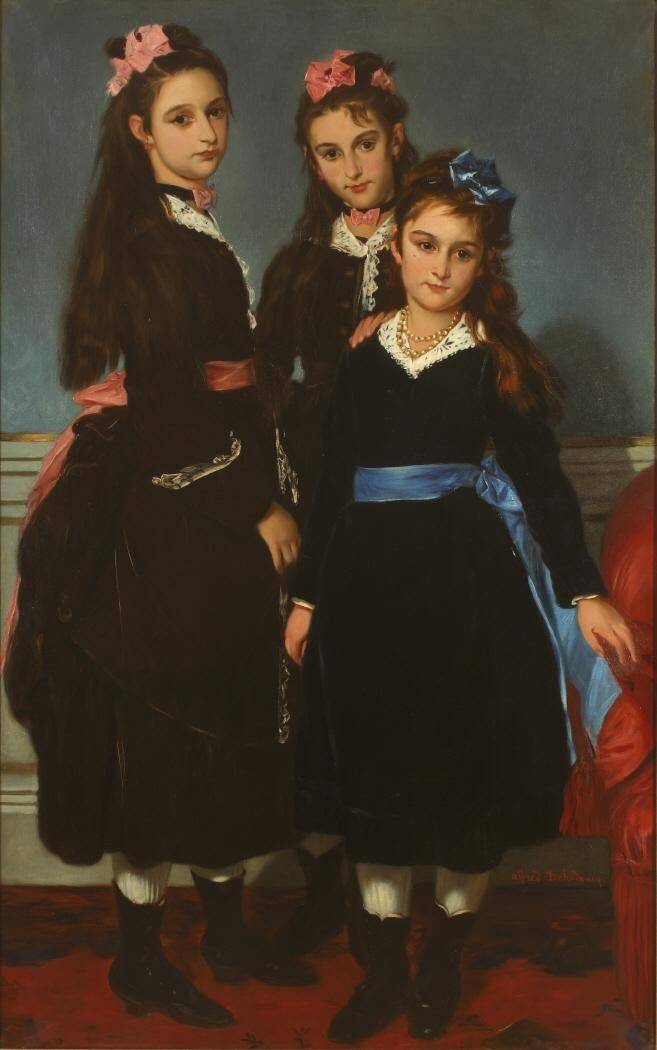 The daughters of the Duke of Montpensier by Alfred Dehodencq — hand-painted portrait oil painting reproduction on canvas