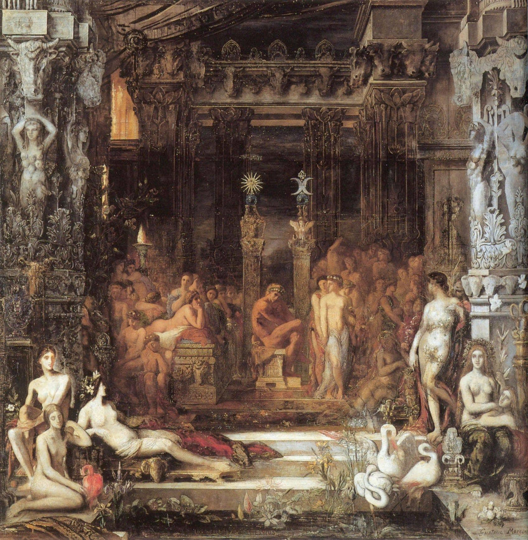 The Daughters of Thespius by Gustave Moreau — hand-painted cultural oil painting reproduction on canvas