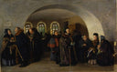 The day of the distribution of pensions at the treasury by Vladimir Makovsky — group oil painting wall art, Realism