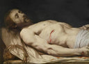 The Dead Christ laid down on his Shroud detail of mid to upper body by Philippe de Champaigne — hand-painted portrait oil painting reproduction on canvas