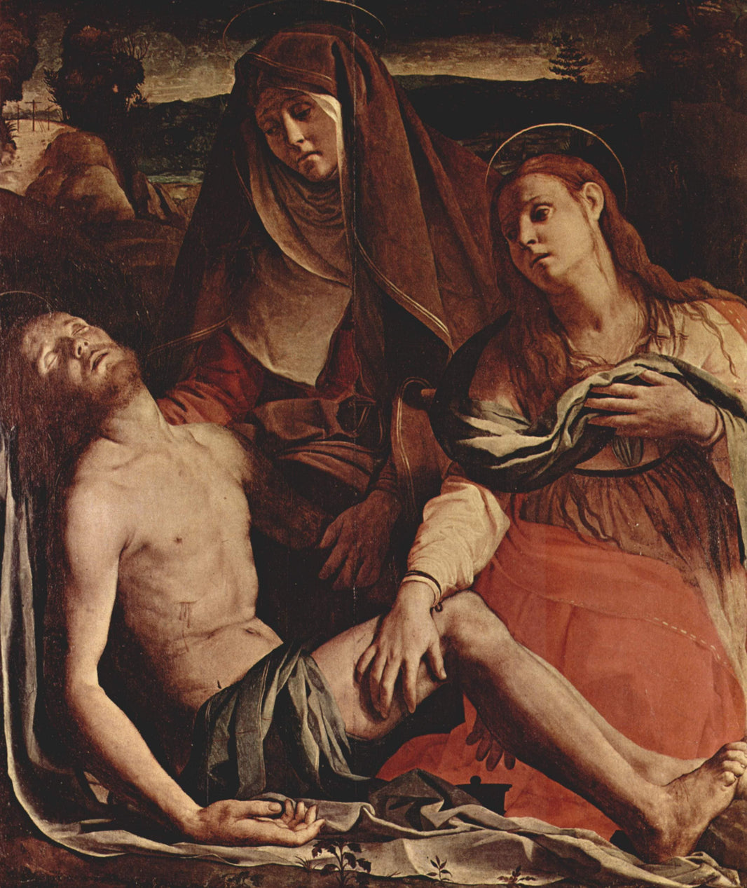 The Dead Christ with the Virgin and St. Mary Magdalene by Agnolo Bronzino — hand-painted cultural oil painting reproduction on canvas
