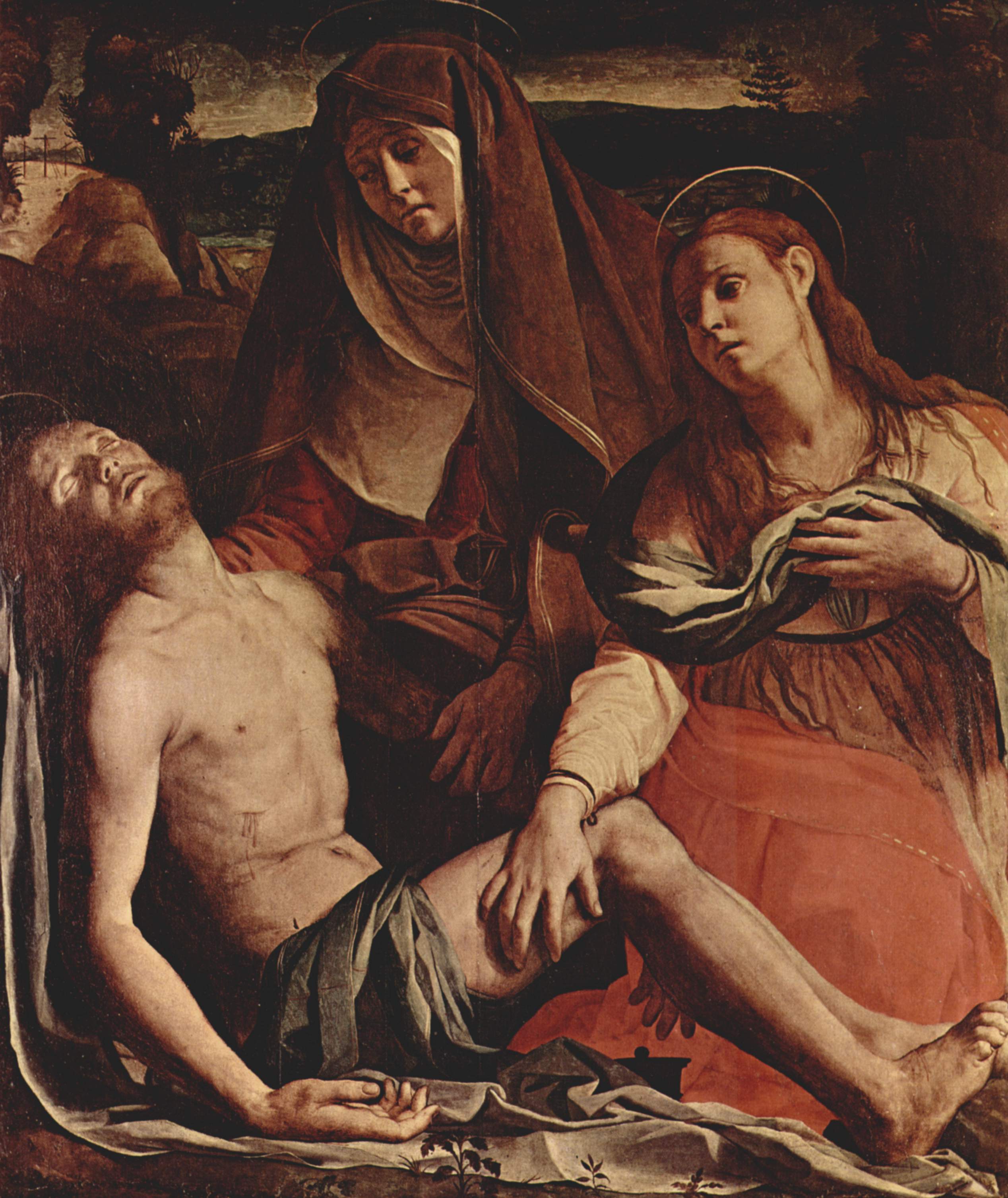 The Dead Christ with the Virgin and St. Mary Magdalene - Agnolo Bronzino