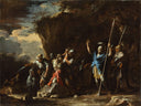 the Deaf-mute Son of King Croesus Prevents the Persians from Killing His Father by Salvator Rosa — hand-painted cultural oil painting reproduction on canvas