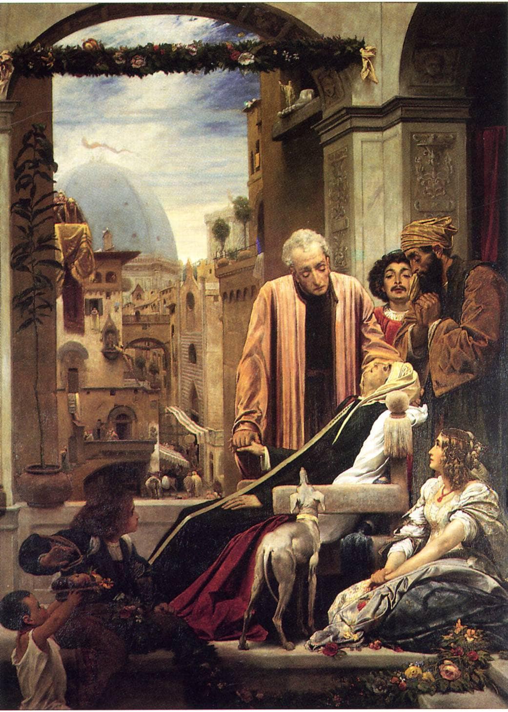 The Death of Brunelleschi by Frederic Leighton — hand-painted cultural oil painting reproduction on canvas