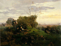 The Death of Enrico Cairoli at Villa Glori by Gerolamo Induno — hand-painted landscape oil painting reproduction on canvas