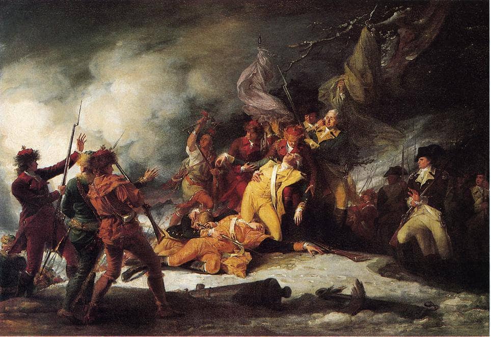 The Death of General Montgomery in the Attack on Quebec by John Trumbull — hand-painted cultural oil painting reproduction on canvas