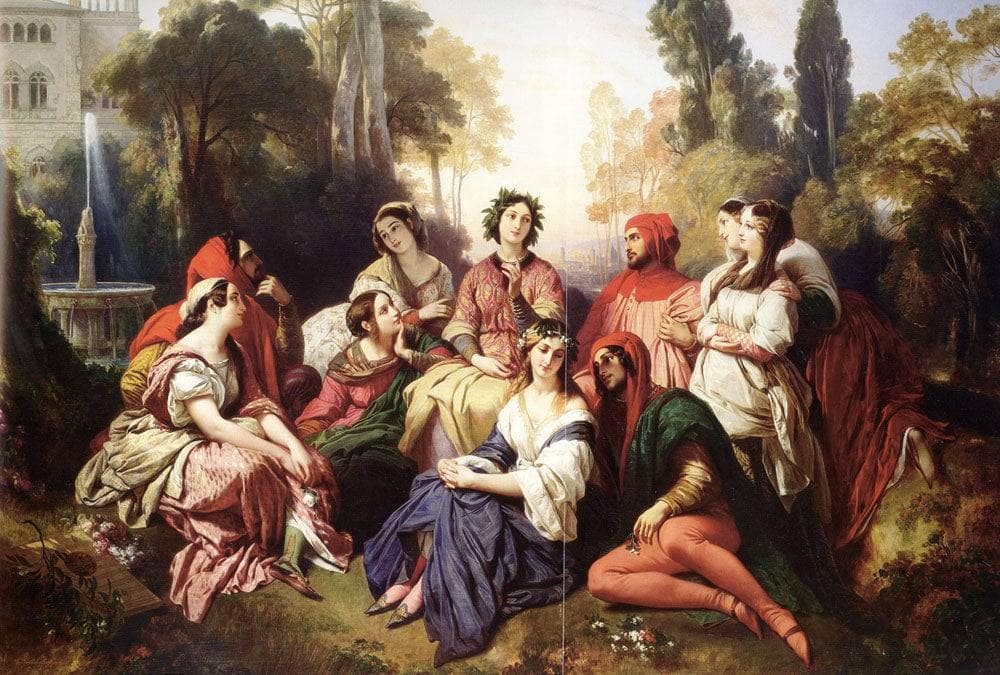 The Decameron by Franz Xaver Winterhalter — hand-painted cultural oil painting reproduction on canvas