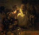 The denial of Peter by Rembrandt — hand-painted cultural oil painting reproduction on canvas