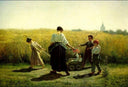 The Departure for the Fields by Jules Breton — hand-painted eco oil painting reproduction on canvas