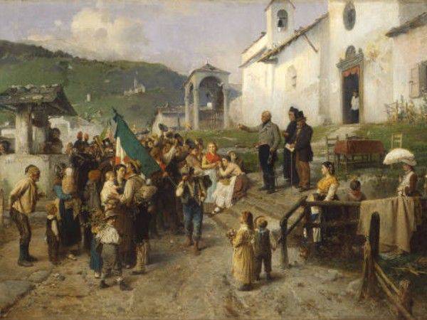 The departure of the conscripts of 1866 - Gerolamo Induno