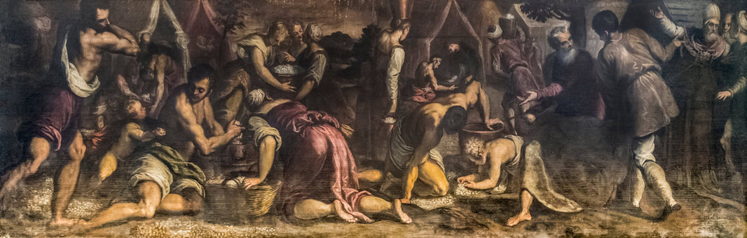 The Descent of Manna by Palma il Giovane, hand-painted abstract oil painting reproduction on canvas