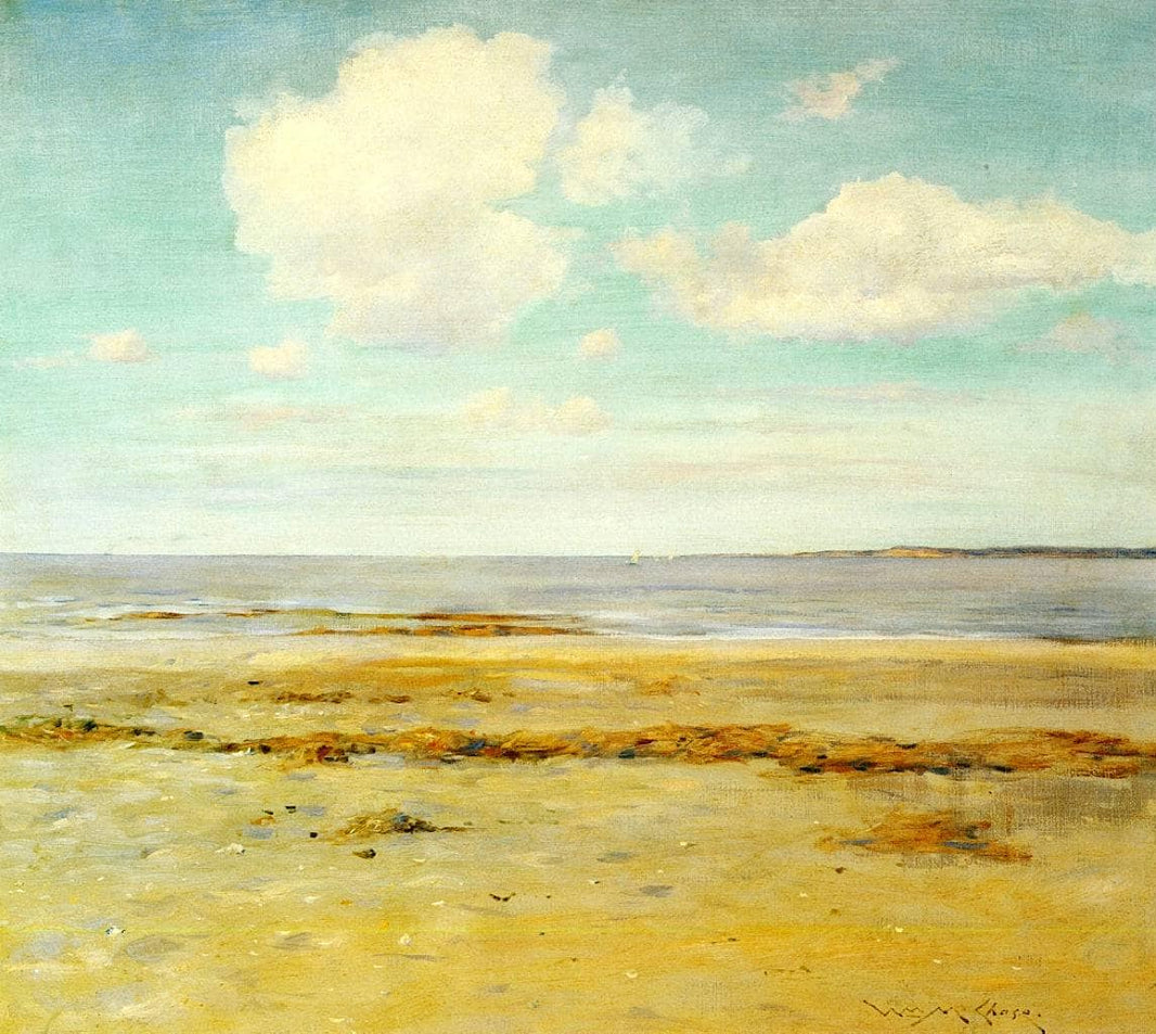 The Deserted Beach by William Merritt Chase — hand-painted landscape oil painting reproduction on canvas