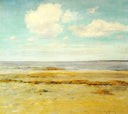 The Deserted Beach by William Merritt Chase — hand-painted landscape oil painting reproduction on canvas
