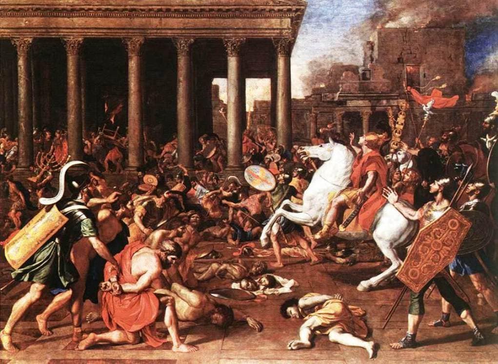 The Destruction of the Temple at Jerusalem by Nicolas Poussin — hand-painted architectural oil painting reproduction on canvas