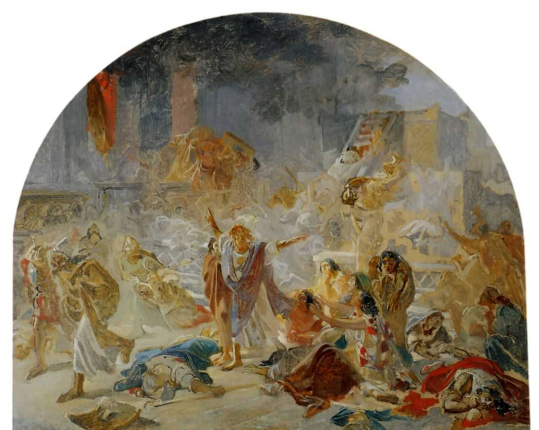 The destruction of the Temple in Jerusalem by Nikolai Ge — hand-painted abstract oil painting reproduction on canvas
