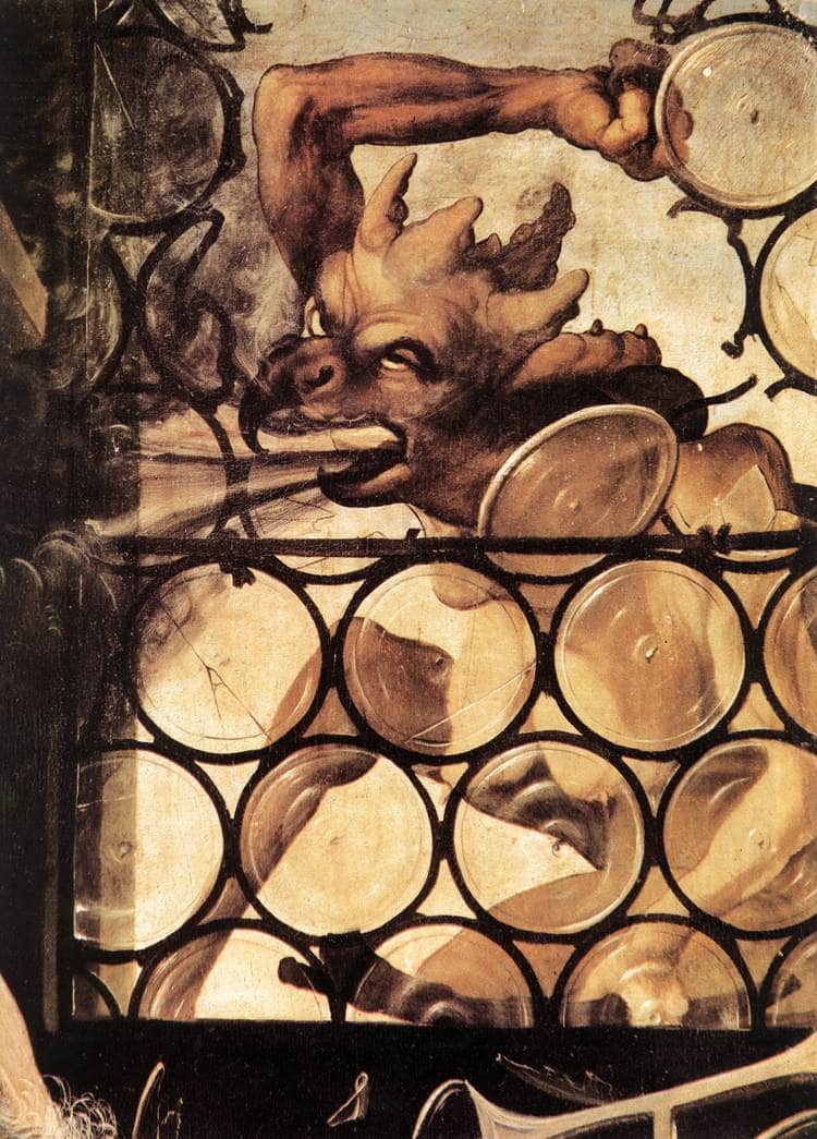 The Devil Attacking the Window (detail from St. Anthony the Hermit from the Isenheim Altarpiece) - Matthias Grünewald