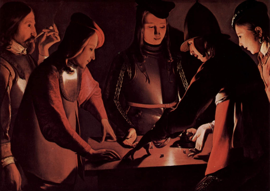 The Dice Players by Georges de la Tour — hand-painted portrait oil painting reproduction on canvas