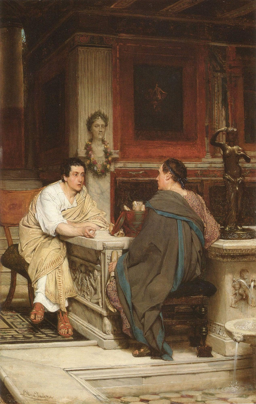 The Discourse by Sir Lawrence Alma-Tadema — hand-painted portrait oil painting reproduction on canvas