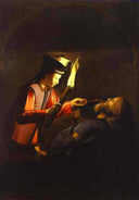 The Discovery of the Body of St. Alexis by Georges de la Tour — hand-painted portrait oil painting reproduction on canvas