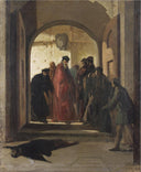 The discovery of the corpse of Lorenzino de 'Medici by Cristiano Banti — group oil painting wall art, Romanticism