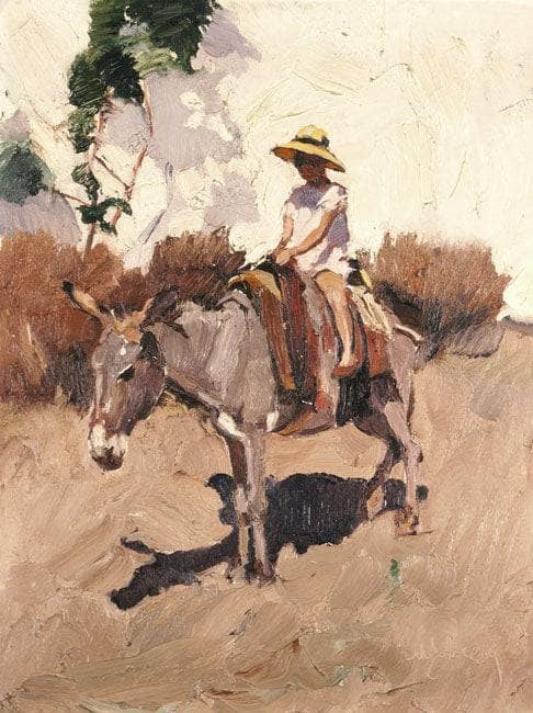 The Donkey by Nikolaos Lytras — hand-painted animal oil painting reproduction on canvas