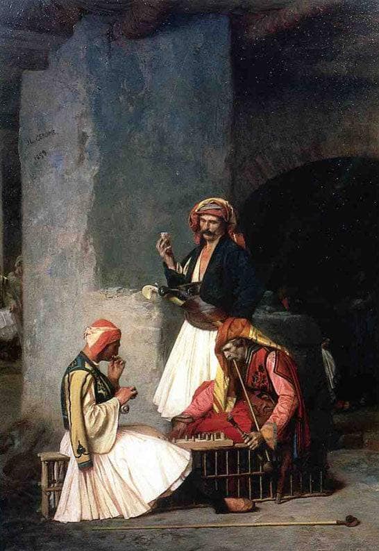 The Draught Players by Jean-Leon Gerome — hand-painted cultural oil painting reproduction on canvas