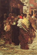 The drawing of lottery numbers by Giacomo Favretto — hand-painted cultural oil painting reproduction on canvas