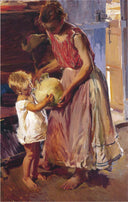 The drinking jug by Joaquín Sorolla — children oil painting wall art, Impressionism