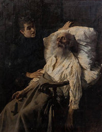 The dying man by Isidoro Grünhut — hand-painted portrait oil painting reproduction on canvas