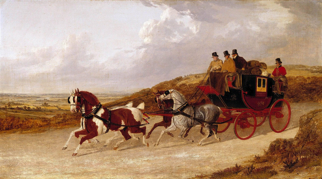 The Edinburgh and London Royal Mail by John Frederick Herring Sr. — hand-painted landscape oil painting reproduction on canvas