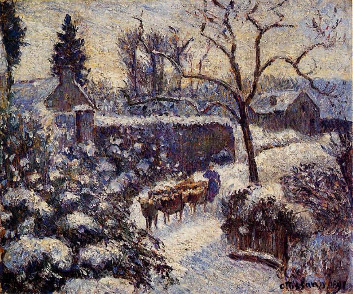 The Effect of Snow at Montfoucault - Camille Pissarro